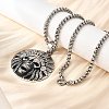 304 Stainless Steel Indian Head Skull Pendant Necklaces for Women Men NJEW-Z076-03AS-3