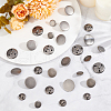 Olycraft 50Pcs 5 Styles 3-Hole Brass Buttons BUTT-OC0001-47B-5