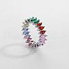 Fashionable Horse Eye Brass Micro Pave Cubic Zirconia Ring for Women VZ3036-10-1