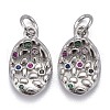 Brass Micro Pave Colorful Cubic Zirconia Pendants KK-P192-11P-1