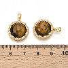 Natural Tiger Eye Pendants KK-N258-11G-3