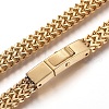 304 Stainless Steel Mesh Chain Necklaces NJEW-L161-01G-2