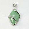 Natural Green Aventurine Pendants G-G073-2-1