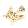 Rack Plating Brass Micro Pave Clear Cubic Zirconia Pendants KK-F089-01G-2
