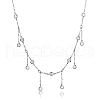 Rhodium Plated Sterling Silver with Clear Cubic Zirconia Pendant Necklaces ZO0404-1-1