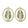 Rack Plating Brass Micro Pave Cubic Zirconia Pendants KK-R157-14E-G-1