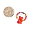 Glass Beads with Transparent Acrylic Beads and TOHO Round Seed Beads and Elastic Crystal Thread Rings RJEW-JR00876-3