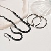 Alloy with Jet Rhinestone Chain Necklace & Hoop Earring & Bracelet FS-WG9D127-01-5