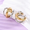 Triple C-Shaped 304 Stainless Steel Two Tone Cuff Earrings EJEW-A131-04A-GP-2