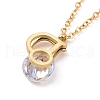 Crystal Rhinestone Initial Letter D Pendant Necklace NJEW-A004-03G-3