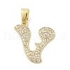 Brass Micro Pave Cubic Zirconia Pendants ZIRC-C012-01G-22-1