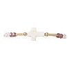 Cylinder Glass Seed Beaded Braided Bead Bracelets BJEW-MA00171-4