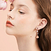 FIBLOOM 4 Pair 4 Style Resin Petal & Sakura Flower Dangle Stud Earrings EJEW-FI0003-15-6
