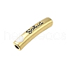 Mother's Day Brass Enamel Heart Word Mom Curved Tube Beads KK-C090-51G-01-2