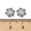 Brass Micro Pave Colorful Cubic Zirconia Bead Caps KK-V015-30P-2
