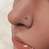 316L Surgical Stainless Steel Pave Cubic Zirconia Heart Square Flat Round L-Shaped Nose Rings FS-WGD0B52-01-3