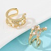 C-Shaped Brass Micro Pave Clear Cubic Zirconia Cuff Earrings EJEW-Z111-04G-04-2