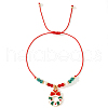 Imitation Pearl & Glass Beads Braided Bracelets CA6370-4-2