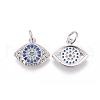 Brass Micro Pave Cubic Zirconia Charms KK-I650-08P-2