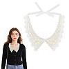 Plastic Pearl & Crystal Rhinestone Flower Colllar AJEW-WH0326-08C-1