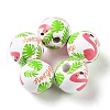 Summer Theme Printed Wood European Beads WOOD-M010-06B-1