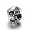 Large Hole Football Alloy Enamel European Beads X-MPDL-L013-02B-1