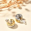 304 Stainless Steel Two Tone Stud Earrings EJEW-F355-05GP-05-5