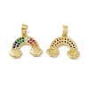 Brass Micro Pave Colorful Cubic Zirconia Pendants KK-E068-VC065-1