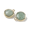 Brass Pave Natural Mixed Stone Faceted Flat Round Charms G-U028-03G-3