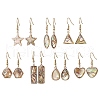 Natural Paua Shell Dangle Earrings EJEW-JE06274-2