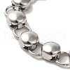 304 Stainless Steel Flat Round Link Chain Bracelet BJEW-Q776-02C-01-2