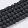 Black Stone Beads Strands G-G508-7-1