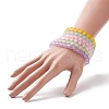 Frosted Glass Round Beaded Stretch Bracelet Sets for Women BJEW-JB09174-3