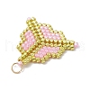 MIYUKI Glass Seed Beaded Clover Pendants PALLOY-MZ00625-03-4