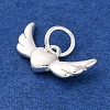 925 Sterling Silver Wing Heart Charms STER-A032-06S-2