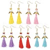 Angel 304 Stainless Steel Dangle Earrings EJEW-MZ00409-2