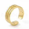 Ion Plating(IP) 304 Stainless Steel Cuff Ring for Women RJEW-C060-34G-1
