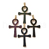 Brass Micro Pave Cubic Zirconia Big Pendants KK-U076-06G-1