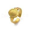 Oval 304 Stainless Steel Open Cuff Rings for Women RJEW-M019-26G-2