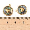 304 Stainless Steel Pave Natural Paua Shell Pendants STAS-F319-02B-G01-3