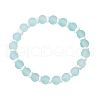 Transparent Glass Round Beads & Natural White Shell Beads Stretch Bracelets for Men Women BJEW-JB11846-01-2