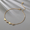 Brass 4 Heart Link Chain Minimalist Anklets for Women and Girls YO8266-2