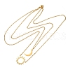 304 Stainless Steel Double Layered Sun Moon Pendant Necklaces NJEW-Z081-02G-3