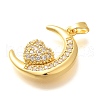 Brass Micro Pave Cubic Zirconia Pendants ZIRC-D275-04G-2