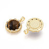 Natural Tiger Eye Pendants KK-N258-11G-2