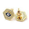Evil Eye Real 18K Gold Plated Brass Stud Earrings EJEW-L269-087G-02-2