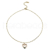 Heart Brass Micro Pave Cubic Zirconia Pendant Necklaces NJEW-E105-10KCG-2
