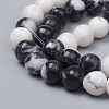 Natural Gemstone Imitation Zebra Jasper Beads Strands G-G829-07-6mm-3