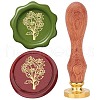 Brass Wax Seal Stamps with Wood Handle AJEW-WH0412-0105-1
