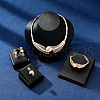 Twist Alloy Pendant Necklaces & Stud Dangle Earrings & Link Bracelet & Rings Sets WGF76D9-09-1